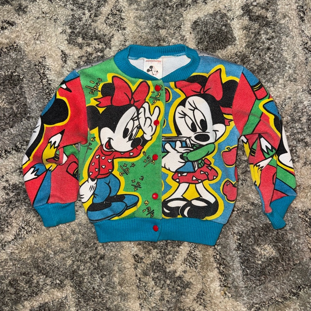 Vintage 90s Minnie Mouse Snap Cardigan
